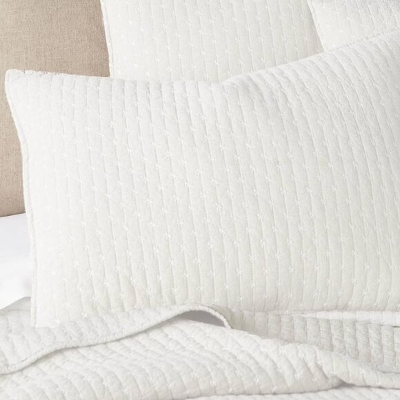 Industrial Shop Solid Quilt and Sham Set King Cream NEW $140.99 - Picture 4 of 5